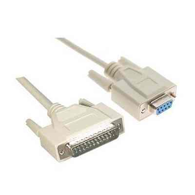 CABLE SERIE NULL MODEM  DB9H DB25M 1 8 M